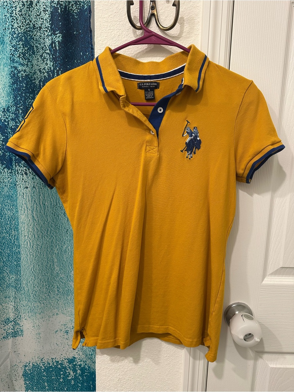 U.S. Polo Assn. Mustard Yellow Polo with Navy Trim